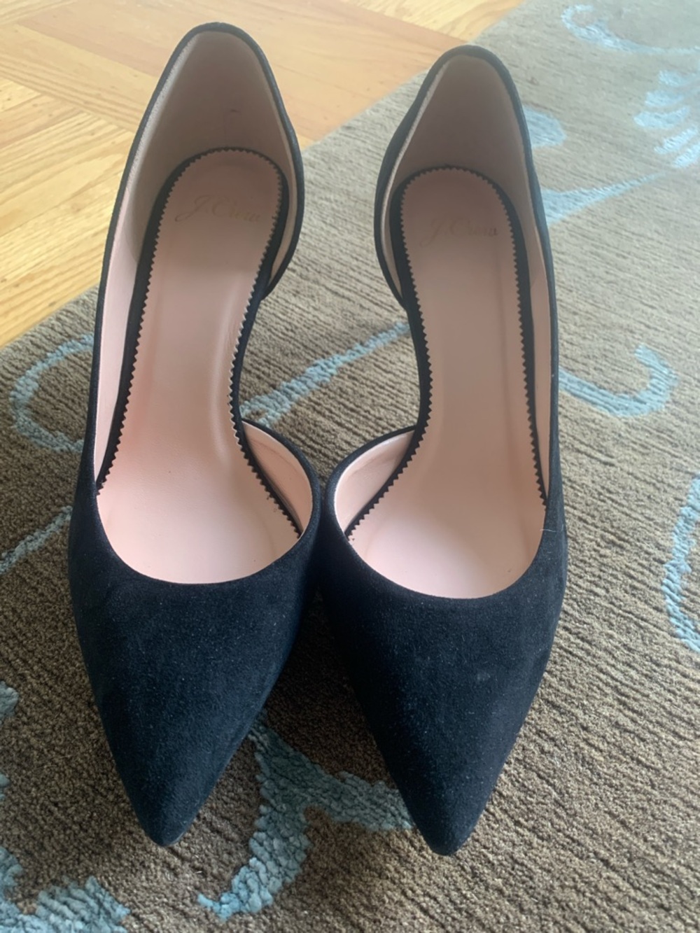 J. Crew Black Suede Pointed-Toe Stiletto Pumps